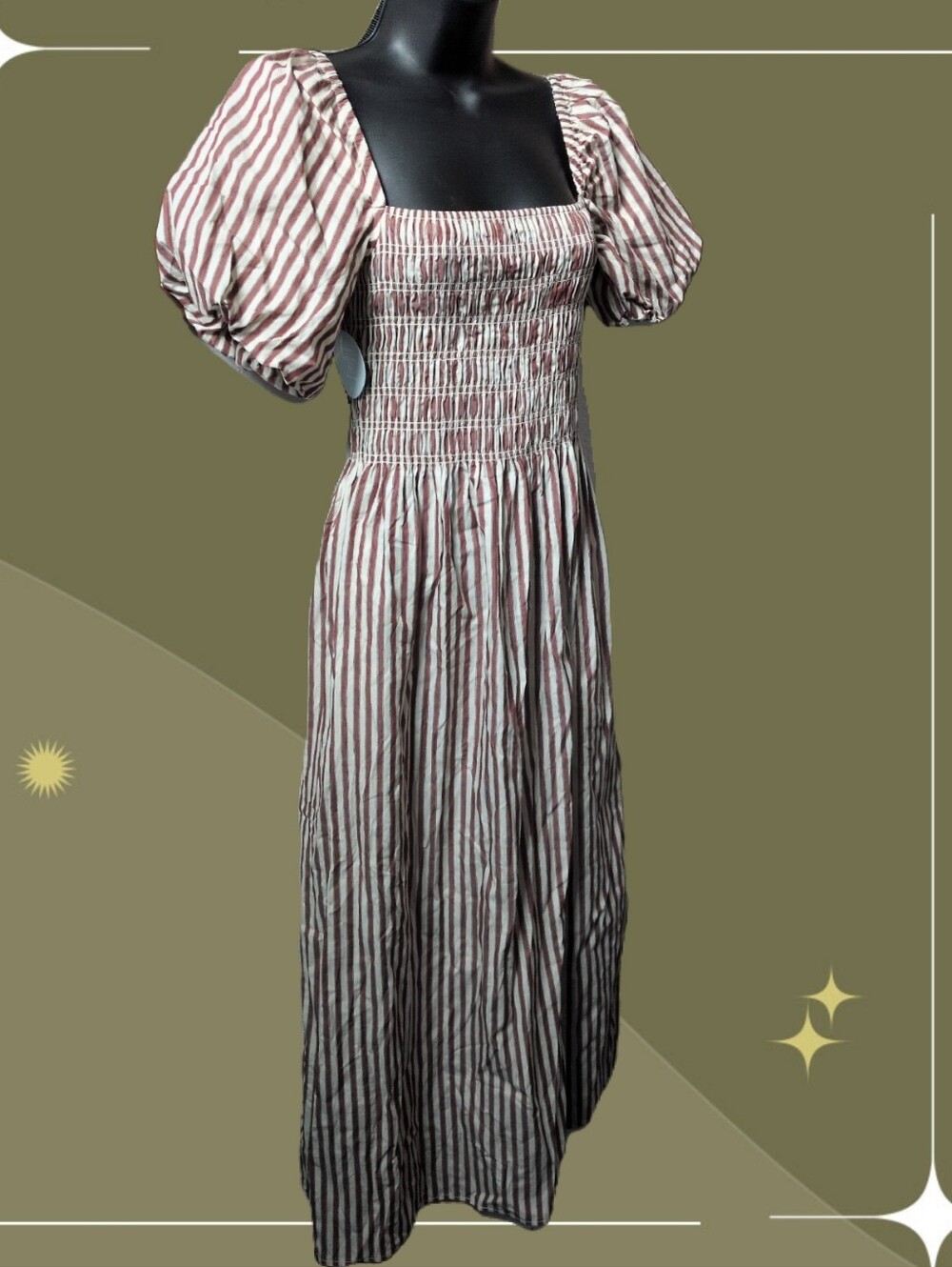 ✨nwt Hill House Julia Dress In Rust Stripe Size Xs